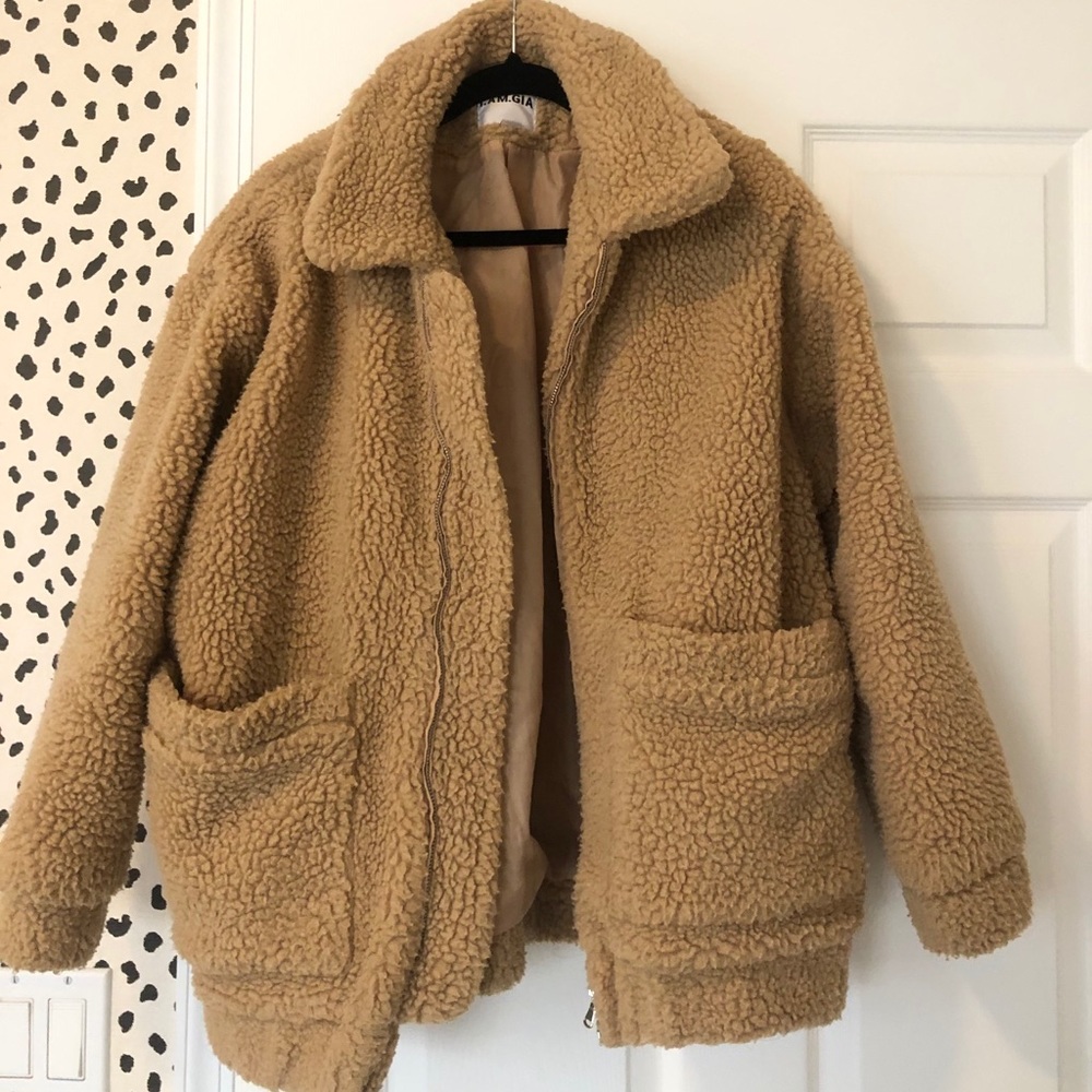 I Am Gia Pixie Coat Caramel Size XS